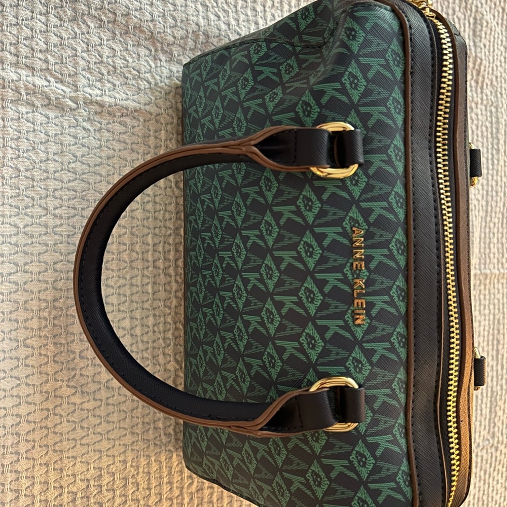 Anne Klein Emerald and Ebony Satchel